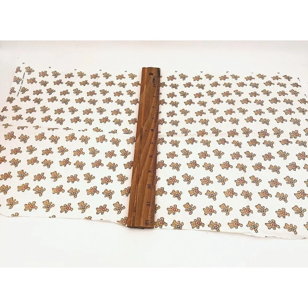 Small Lot of Vintage Teddy Bear Gift Wrap Sheets Bags  Scrapbooking Junk Craft